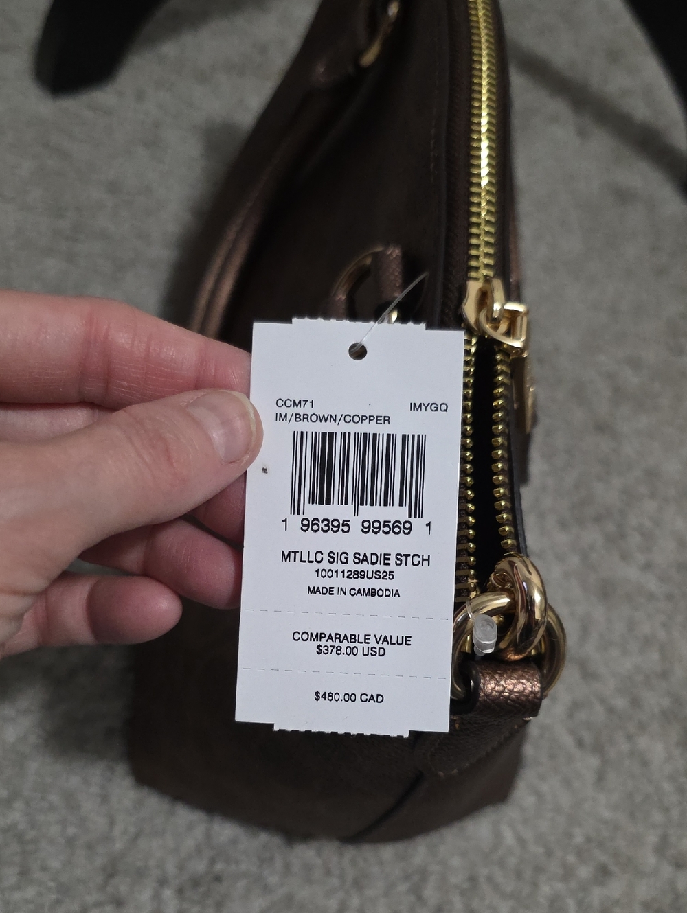 Coach Sadie Satchel Crossbody Bag in Metallic Signature Coated Canvas - Picture 4 of 16